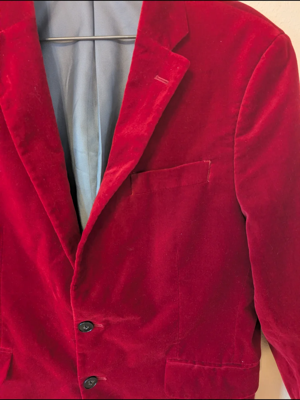 jf j.ferrar Men's Red Velvet Sport Coat - Two-Button Blazer 42S